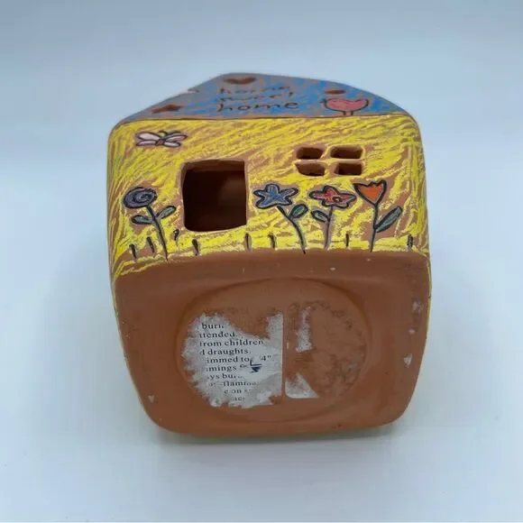 Home Sweet Home Terra Cotta House Tea Candle Display Burner - Picture 5 of 5